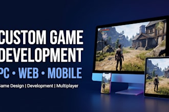 develop ios game, custom 2d 3d games unity mobile PC web roblox games develoment