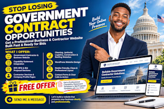 build business website for government contracts, bids, rfp, capability statement