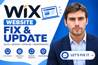 fix wix website issues, bug, error, wix website update, wix website maintenance