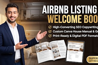 write your airbnb listing description and design welcome book