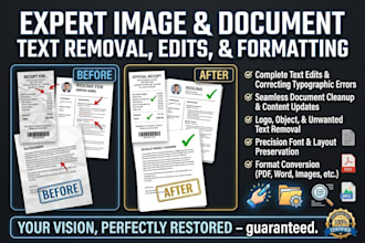 do professional text replacement text edit remove text in doc image or pictures
