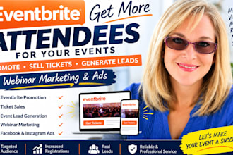 promote eventbrite events, sell tickets, generate event leads webinar and ads