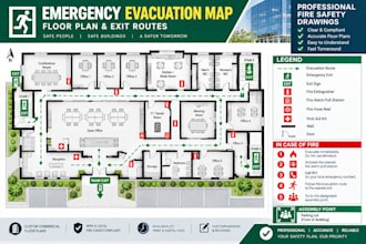 design commercial emergency evacuation maps and exit plans