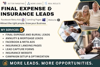 final expense leads facebook meta ads burial annuity mortgage insurance website