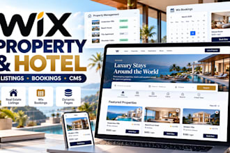 design, redesign wix real estate listings wix bookings wix hotel website design
