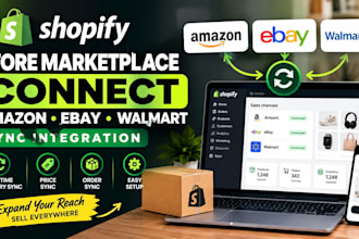 setup shopify store marketplace connect amazon ebay walmart sync integration