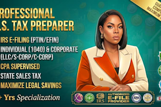 prepare, file, efile individual and corporate tax form 1040 1065 1120 5472 CPA