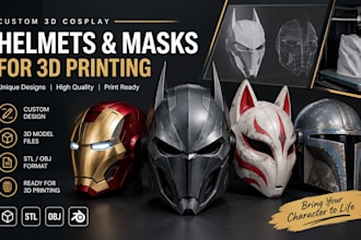design custom 3d cosplay helmets and masks for 3d printing