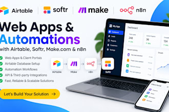 webapp make com automation airtable database airtable automation softr n8n