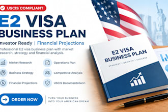 write a uscis compliant e2 visa business plan with financial projections