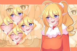 design a cute custom chibi pngtuber avatar for your twitch, youtube, and discord