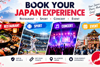 help you book restaurant, sport, concert and event in japan