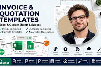 design editable invoice template, receipt and quotation in word excel PDF