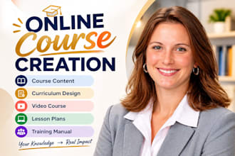 create online course content, do course editing, elearning course development