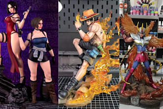 3d print and paint anime figure model action figure statues stl resin printing