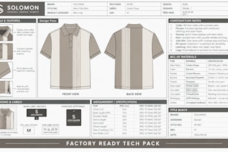 create t shirt graphic polo tech pack flatsketch cad for apparel manufacturing