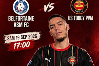 design sports matchday posters, flyers, or thumbnails