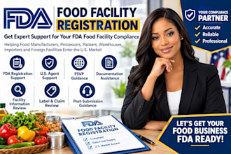 assist with fda food facility registration and US agent compliance