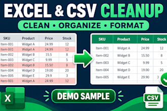 clean and organize your excel or CSV product data