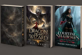 design fantasy book cover, dark romance book cover and historical fiction cover