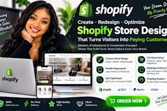 create shopify store design, redesign shopify website traffic dropshipping store