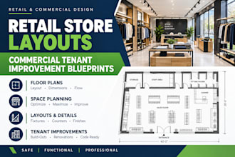 design retail store layouts and commercial tenant improvement blueprints