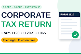 prepare your US corporate tax return form 1120, 1120s and 1065