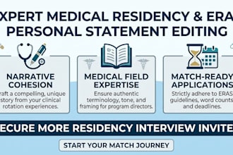 review and edit your medical residency or eras personal statement as a physician