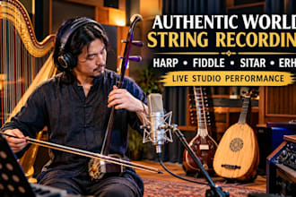 record authentic harp, fiddle, sitar, lute and erhu for your song