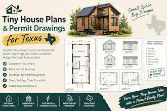 draw tiny house plans and tiny house permit drawings for texas