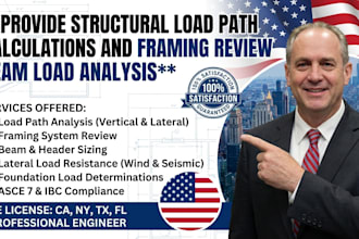 provide structural load path calculations and framing review beam load analysis