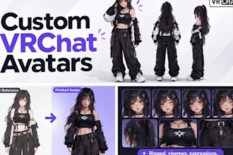 create a custom 3d vrchat avatar ready to upload