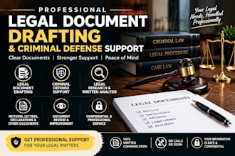 draft legal documents and provide criminal defense support