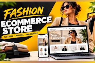 design fashion ecommerce website, clothing online store web shop, shopping store