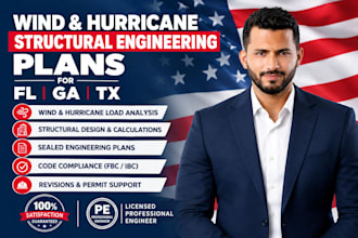 design wind and hurricane structural engineering plans for fl ga tx