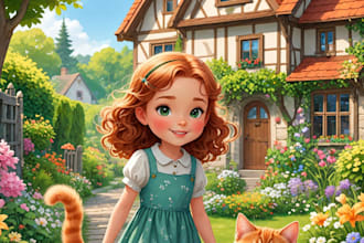 illustrate a childrens book cover and design an amazon KDP cover