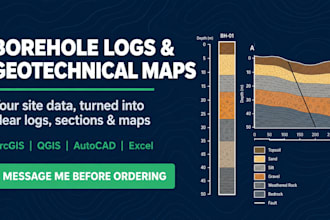 create borehole logs, boring logs, soil profiles and geotechnical gis maps