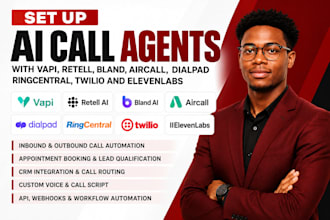 set up ai call agents using vapi retell bland aircall dialpad ringcentral twilio