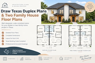 draw texas duplex plans and two family house floor plans