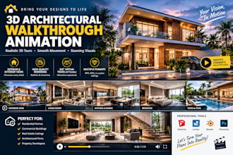 create a 3d architectural walkthrough animation