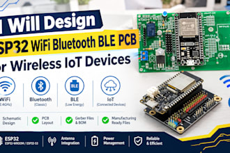 design esp32 wifi bluetooth  ble pcb for wireles lot devices