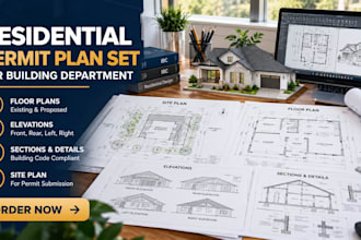 draft a residential permit plan set for building department