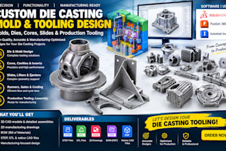 design custom die casting molds, dies, cores, slides and production tooling