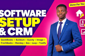 setup quickbooks monday box freshbooks buildium innago guesty leap tradify crm