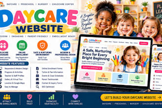 design a professional daycare, childcare and preschool website