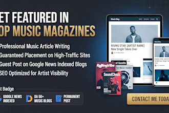write music articles publish music magazine music blog guest post music promo
