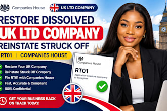 restore dissolved UK ltd company, reinstate struck off, rt01 companies house