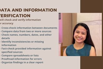 check and verify information for accuracy
