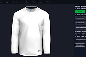 develop a 3d jersey customizer with react