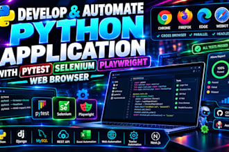 develop automate python application with pytest selenium playwright web browser